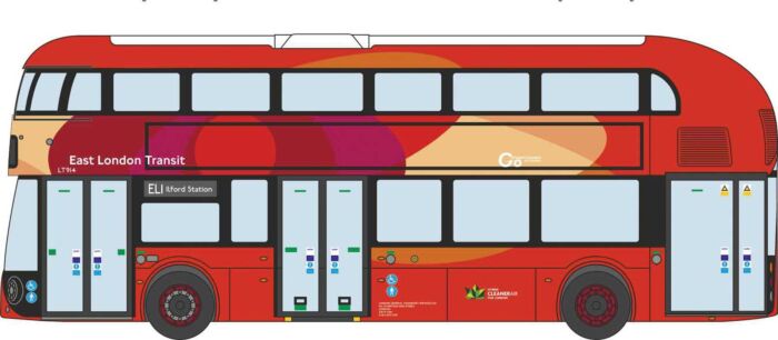 Oxford Diecast NNR008 - N Scale 2013 New Routemaster Bus - Assembled - East London Transit