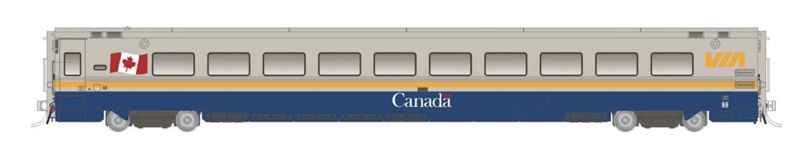 Rapido 508003 - N Scale Passenger Car, LRC, Lightweight Coach - Via Rail Canada - 3302