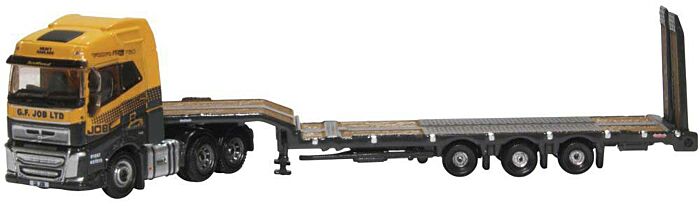 Oxford Diecast NVOL4009 - N Scale 2012 Volvo FH4 w/Nooteboom 3-Axle Low-Loader Trailer - Job