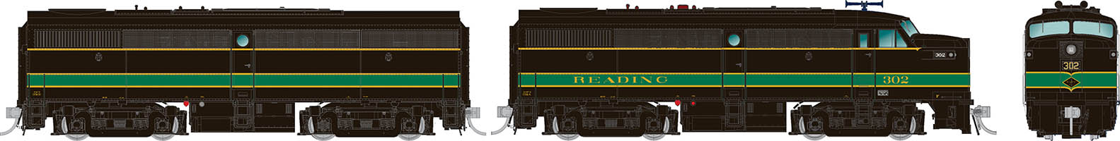 Rapido 37540 - HO Alco FA-1 & FB-1 Set - DCC & Sound - Reading #305, 304B