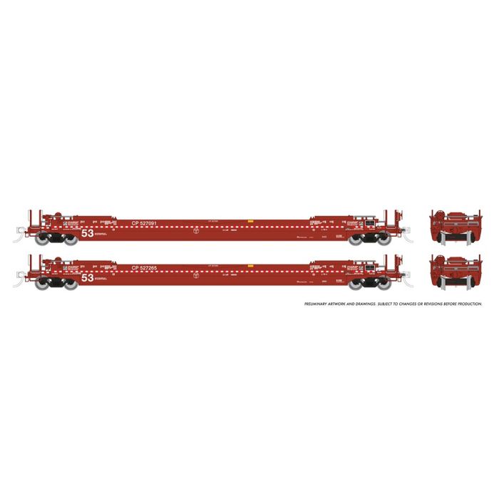 Rapido 401058-1 - HO 53' Husky-Stack well car 2-Pack: CP: Single 2-Pack