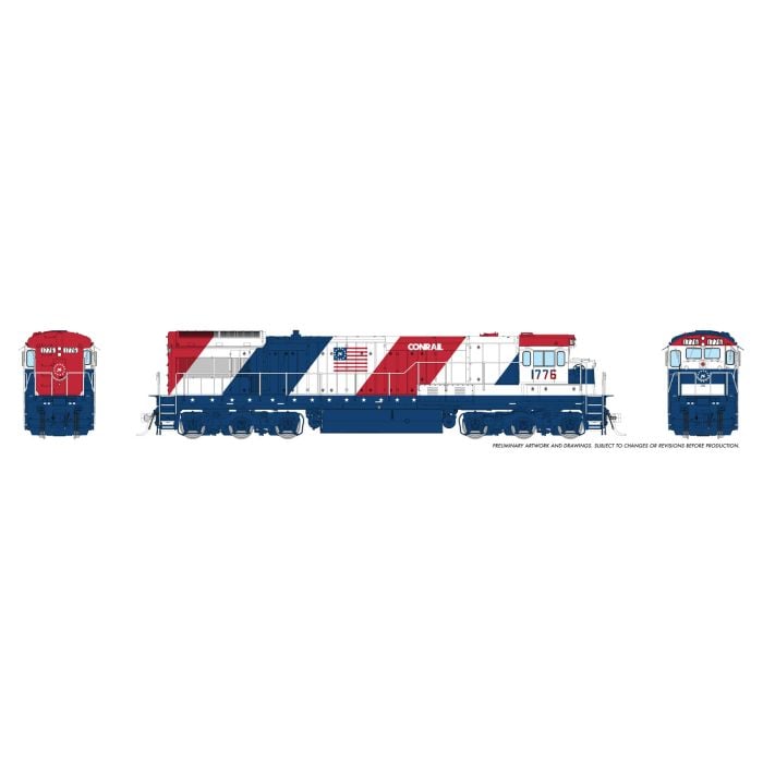 Rapido 43611 - HO GE U34CH (DC/DCC/Sound): Conrail - Bicentennial: #1776