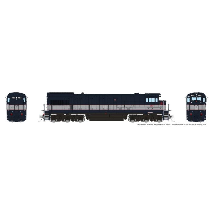 Rapido 43612 - HO GE U34CH (DC/DCC/Sound): NJDOT - Bluebird w/o Logo: #4157