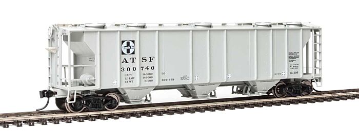 Walthers Mainline 7008 HO RTR - 50ft Pullman Standard PS-2 2893 3 Bay Covered Hopper- Santa Fe #3...