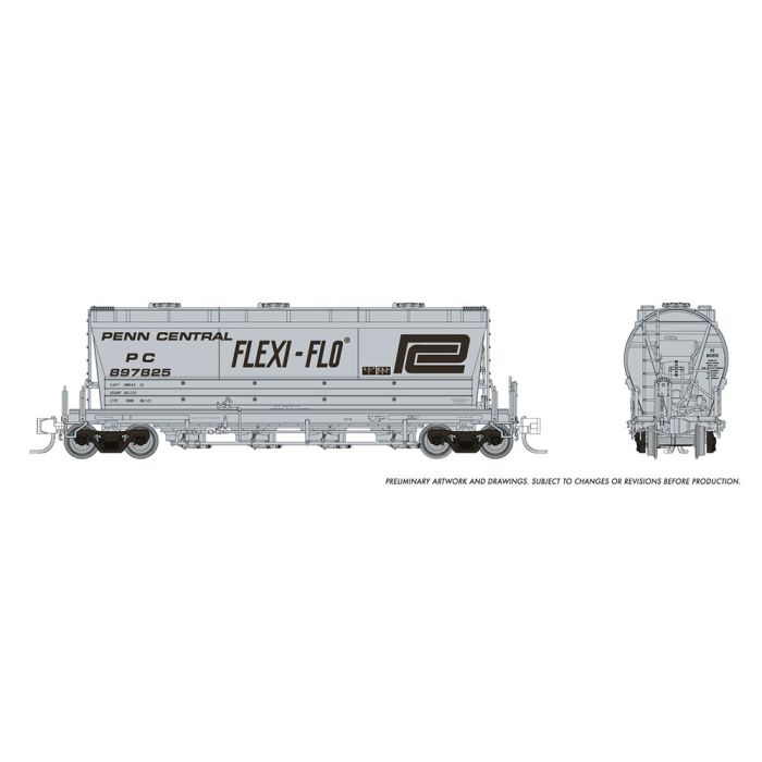 Rapido 533004 - N Scale Flexi Flo Hopper (Late) - Penn Central (Billboard Repaint) - 6-pack