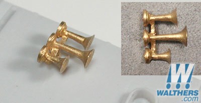 Cal Scale 584 HO - Air Horns (Unpainted Brass Casting) - Nathan 3-Chime K3L (Canadian National Di...