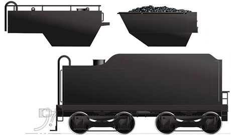 Rapido 603090 HO H-6-Style Tender with Wiring Harness - DCC Ready - CNR Painted/ Unlettered