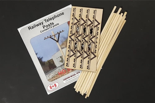 Osborn Model Kits 1068 - HO Telephone Posts - Kit - 12 Pack