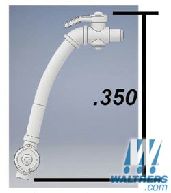 Cal Scale 730 HO - Loco Air Hose with Shut Off Valve - Plastic pkg(2)