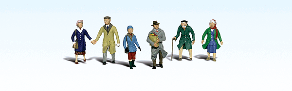 Woodland Scenics 1900 HO Scenic Accents Figures Couples In Coats