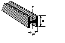 Plastruct 90065 ABS H Column 1/4 (5 pcs pkg)