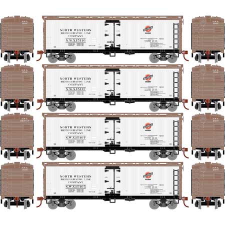 Athearn RND98495 - HO 40Ft Wood Reefer - NWX (4pkg)