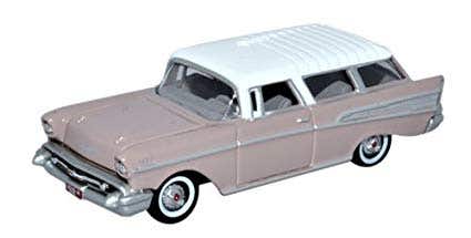Oxford Diecast 87CN57001 HO-1957 Chevrolet Nomad-2-Door-Station Wagon - Dusk Pearl / Imperial Ivo...