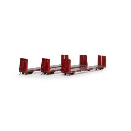 Athearn RTR 17072 - HO 60ft Bulkhead Flatcar - CP Rail (3pk)