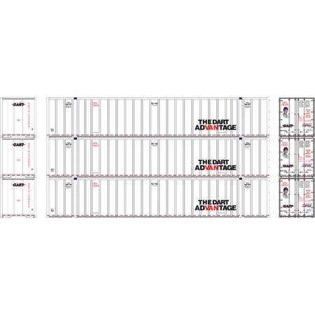 Athearn RTR 72781 - HO 53ft Stoughton Container - DART (3pk)