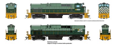 Rapido 33025 - HO MLW M420 A/B Set - DC/DCC Ready - British Columbia (Two-Tone Stripe) #644, 683