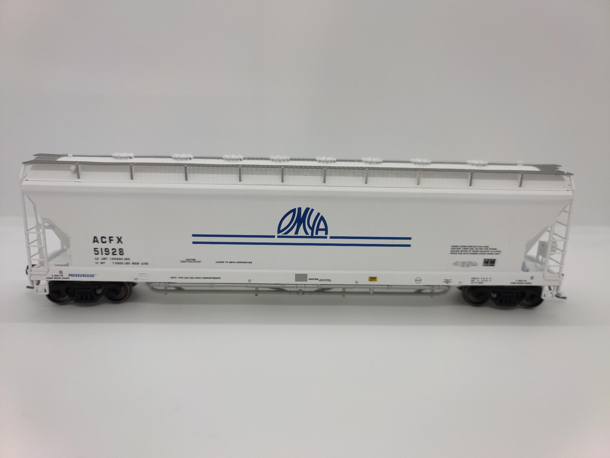 Atlas 20006280 - HO Pressureaide Covered Hopper - OMYA #51928