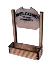 Osborn Model Kits 1021 - HO Welcome Sign with Flower Box - Kit (2)