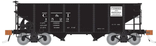 Rapido 148005 HO - GLa 2-Bay Hopper: Cambria & Indiana - 6(pkg)