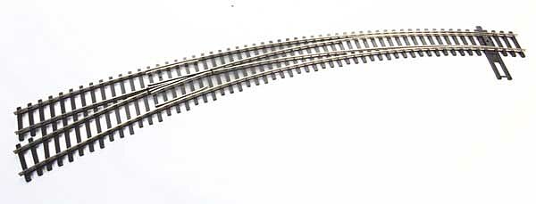 Walthers Track 83061 - HO Code 83 Nickel Silver DCC-Friendly Curved Turnout - 20 and 24inch Radiu...