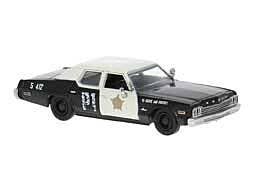 Brekina 18150 - HO Dodge Monaco - Assembled -- Police #5412 P1 (black, white, gold)