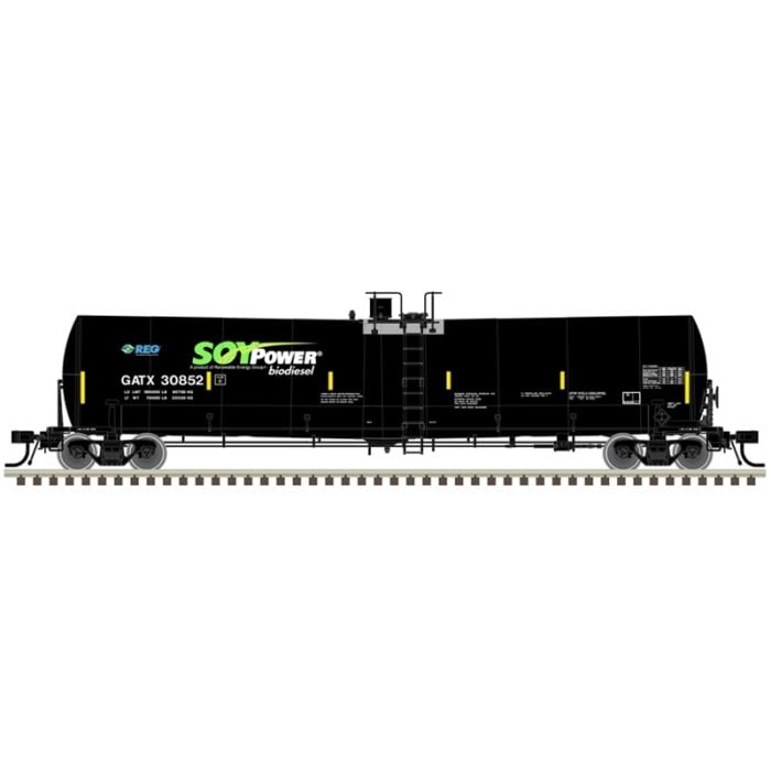 Atlas 20006895 - HO TRINITY 25,500 GALLON TANK CAR - GATX (SOY POWER BIO FUELS) #30831