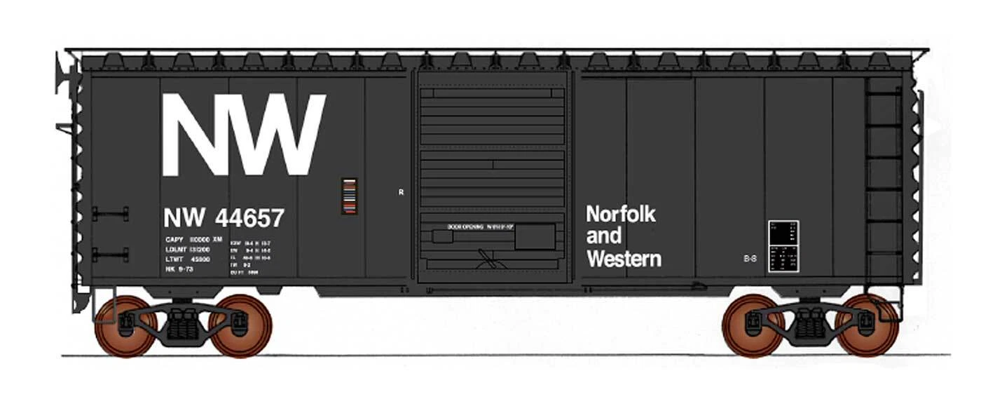 Intermountain 45424-04 - HO 40Ft PS-1 Boxcar - Norfolk & Western (Black Repaint) #44219