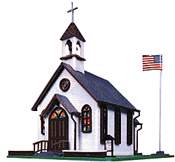 Life-Like Products 1350 - HO Town Church -- Kit - 5 x 6" 12.8 x 15.3cm