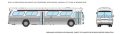 Rapido Trains 753070 HO New Look Bus Painted, Unlettered (Transit w/Single Door, white, silver)