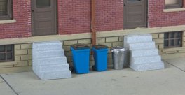 Walthers 4127 HO SceneMaster - Vintage Garbage Cans & Recycling Bins - Assembled pkg - 20