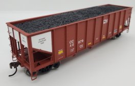 Athearn 15165 - HO RTR 40Ft 3-Bay Ribbed Hopper w/ Load - CN/ CC #40079