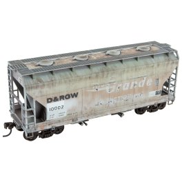 Micro Trains 2200006 - HO CF 2 -Bay Covered Hopper - D&RGW weathered Rd# 10002 - KIT