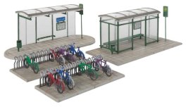 Walthers Cornerstone 3552 - HO Modern Bus Shelter - Kit with Accessories