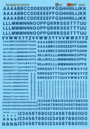 Microscale 90107 - HO Alphabets - Railroad Gothic - Blue - Waterslide Decals