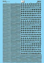 Microscale 90152 - HO Alphabets - Extended Bold Gothic - Black-1/4th, 1/16th, 3/64 - Waterslide D...