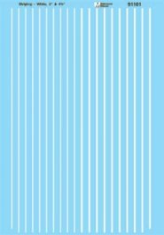 Microscale 91101 - HO White Striping - 3 and 4,3/4 inch Widths - Decals