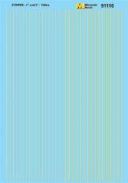 Microscale 91116 - HO Yellow Striping - 1 & 2 inch Widths - Waterslide Decals