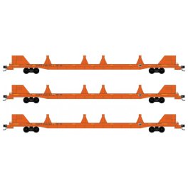 Micro Trains 99302203 - N Scale 89Ft Flat Car - CSX (Rail Repair) - 3pkg