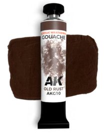 AK Interactive G10 - AK Gouache: Old Rust Weathering Paint 20ml Tube
