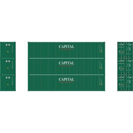 Athearn 140-16385 - HO 40ft Low-Cube Container - CLHU (3 Pack) #1