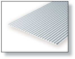 Evergreen Scale Models 4528 - .080in Opaque White Polystyrene Corrugated Siding (1 Sheet)