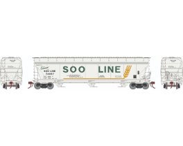 Athearn 12950 - N Scale 4600 3-Bay Center Flow Hopper - SOO #74057