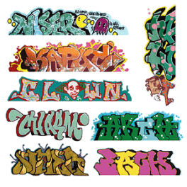 Blair Line 1248 - N Scale Modern Tagger Graffiti Decals - Set #5 (8pcs)