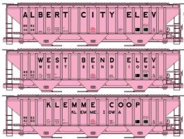 Accurail 8182 - HO Pullman-Standard 4750 3-Bay Covered Hopper 3-Pack - Kit -- Co-Op 1 Each: Alber...