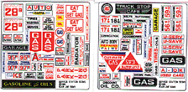 Blair Line 153 - HO Scale Storefront & Advertising Signs -- Service Station/Automotive