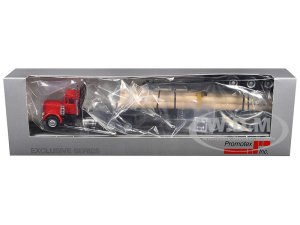 Herpa Models 6613R - HO Peterbilt Super-B Tractor w/Log Trailer & Load - Assembled -- Red, Black