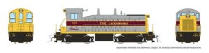 Rapido 27078 - HO EMD SW9 - DC/ Silent - Erie Lackawanna (EL Gray & Maroon) #434