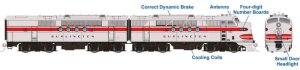 Rapido 53514 - HO EMD FT A+B Set - DC/DCC/Sound - Burlington (CB&Q) #110-A + 110-B