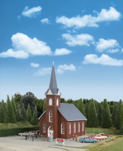 Walthers Cornerstone 3496 - HO Brick Church - Kit