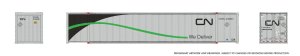 Rapido 402026 - HO Scale 53′ Containers, CN - We Deliver